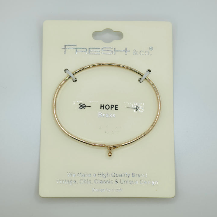 HOPE (Arrow) Inspirational Message Bracelet Positive Message Engraved Thin Bangle - Jewelry