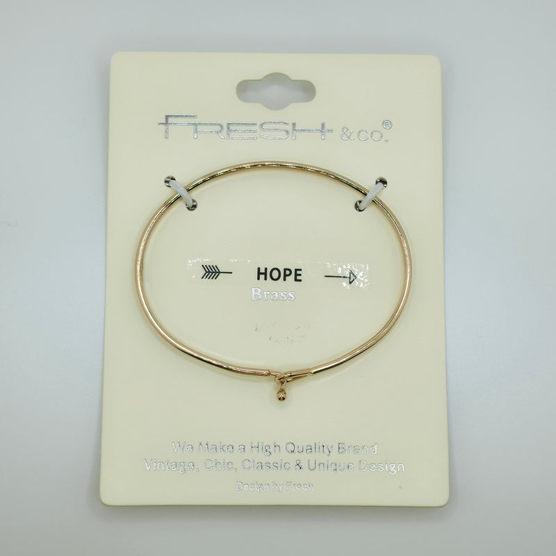 HOPE (Arrow) Inspirational Message Bracelet Positive Message Engraved Thin Bangle - Jewelry
