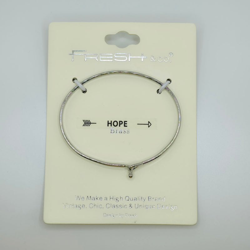 HOPE (Arrow) Inspirational Message Bracelet Positive Message Engraved Thin Bangle - Jewelry