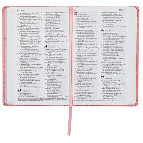 Pink Faux Leather NLT Baby Keepsake Bible for Girls