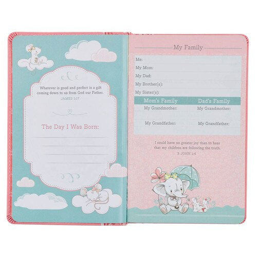 Pink Faux Leather NLT Baby Keepsake Bible for Girls