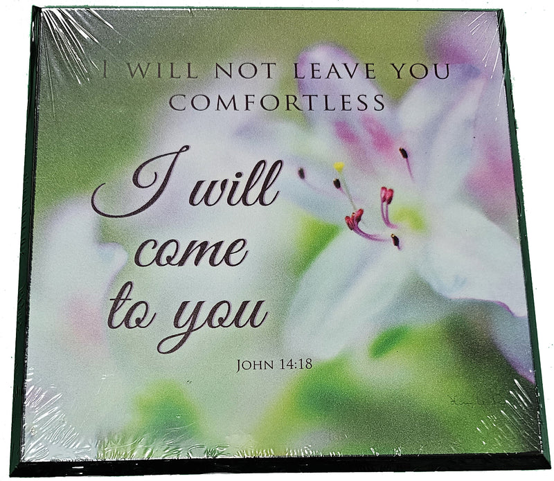 I will not leave you comfortless, I will come to you  - Wood Plaque