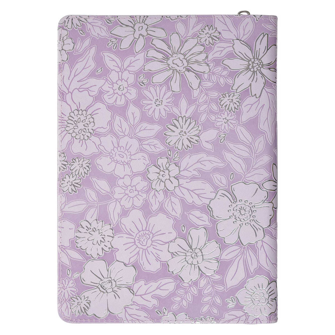 Trust in the Lord Lilac Floral Classic Journal with Zipper Closure - Proverbs 3:5