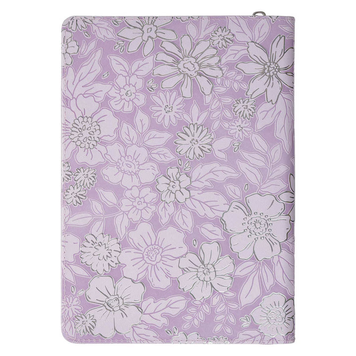 Trust in the Lord Lilac Floral Classic Journal with Zipper Closure - Proverbs 3:5