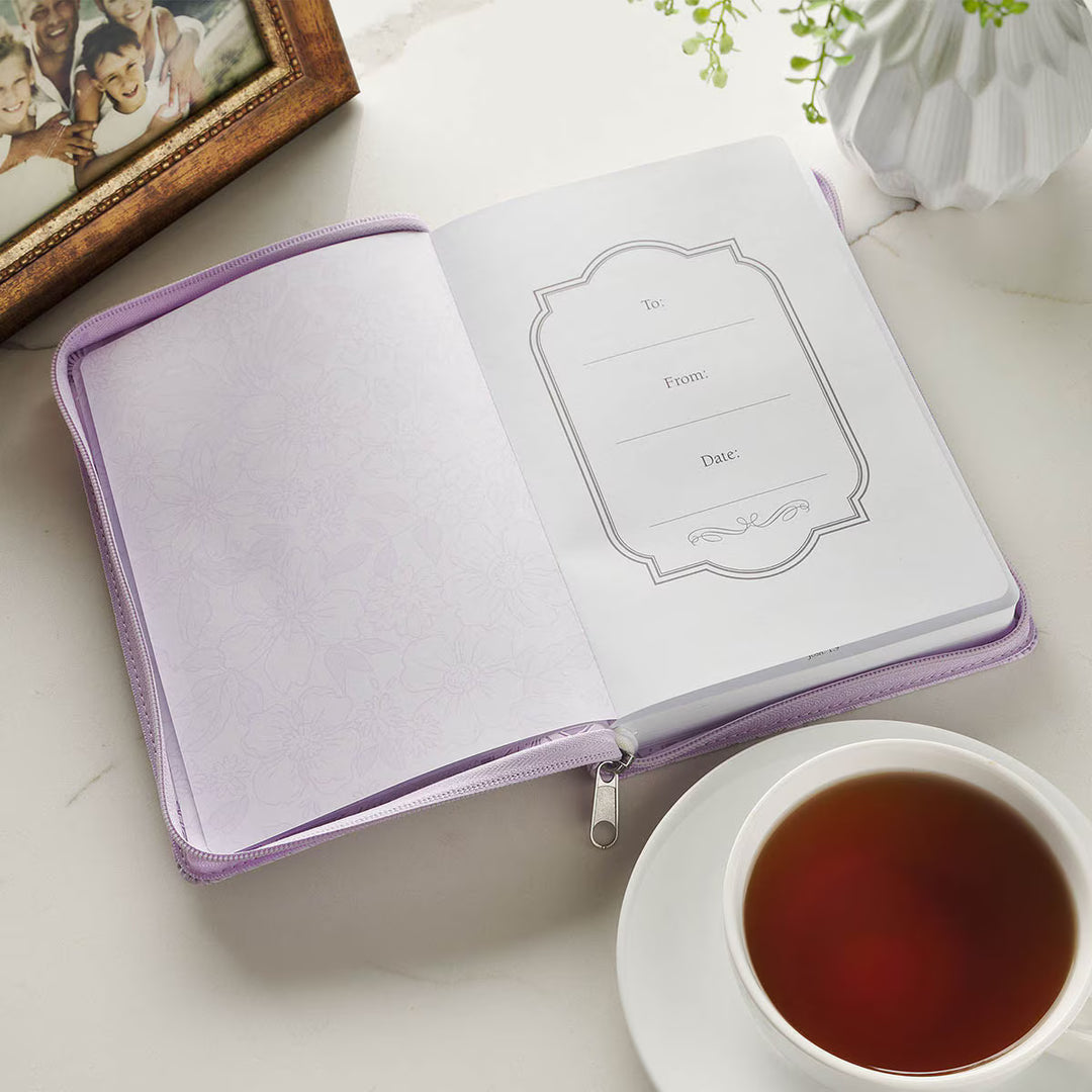 Trust in the Lord Lilac Floral Classic Journal with Zipper Closure - Proverbs 3:5