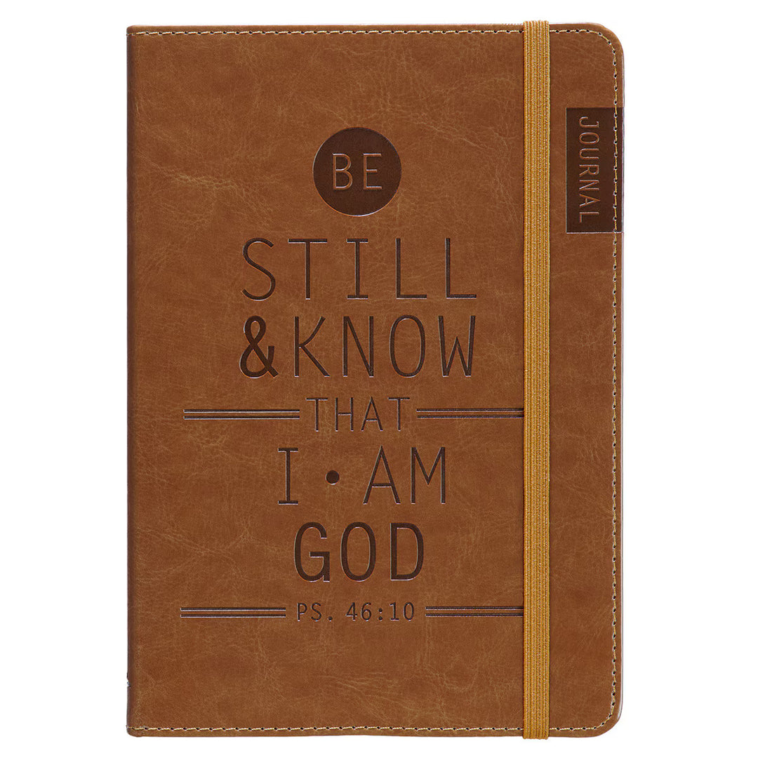 Be Still &amp; Know Tan Flexcover Journal - Psalm 46:10