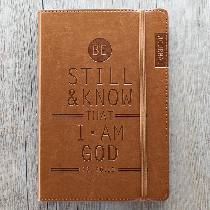 Be Still &amp; Know Tan Flexcover Journal - Psalm 46:10