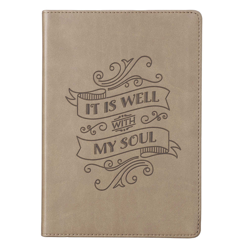 Brown Faux Leather Journal | It is Well With My Soul - Journal