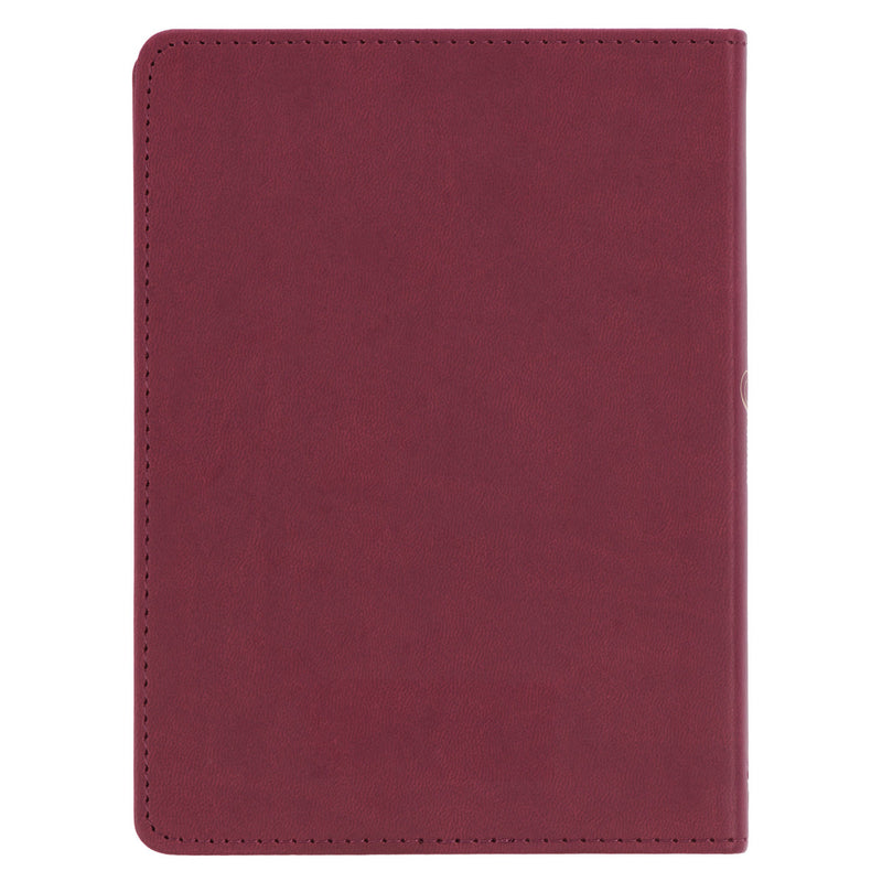 Trust in the LORD Golden Leaf Burgundy Faux Leather Handy-size Journal - Proverbs 3:5