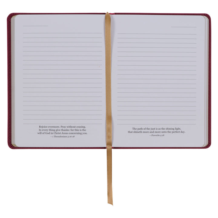 Trust in the LORD Golden Leaf Burgundy Faux Leather Handy-size Journal - Proverbs 3:5
