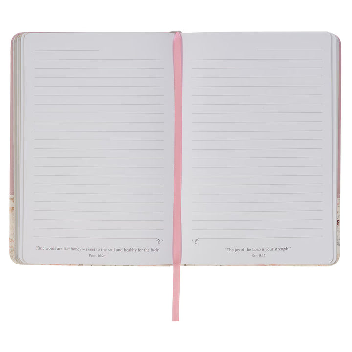 Done in Love Pink Floral Classic Journal with Elastic Closure and Pen Holder - 1 Corinthians 16:14