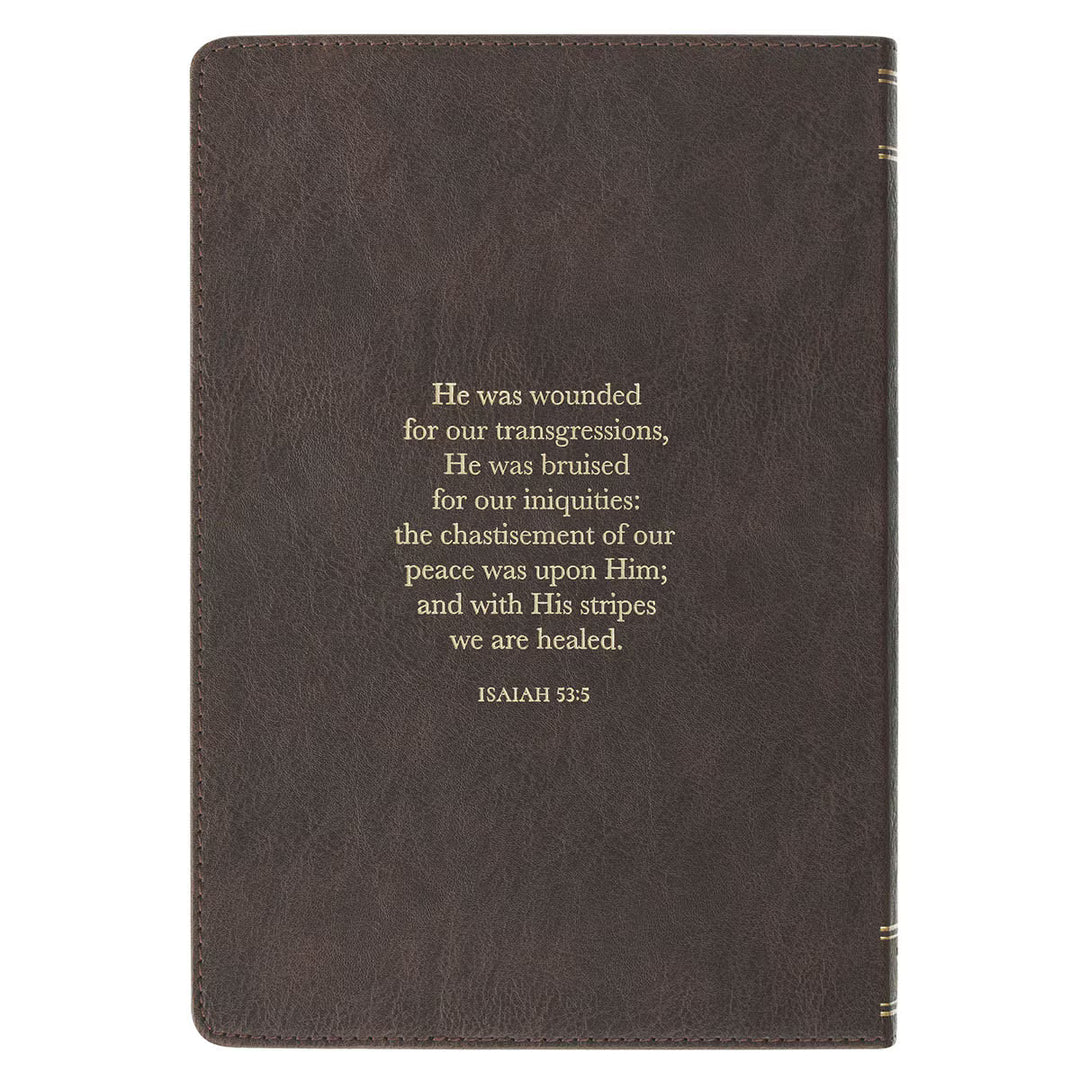 Amazing Grace Brown Crown of Thorns Classic Faux Leather Journal - Isaiah 53:3