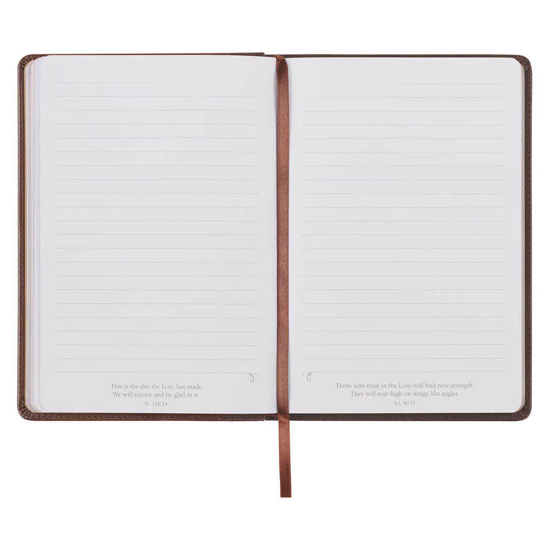 Amazing Grace Brown Crown of Thorns Classic Faux Leather Journal - Isaiah 53:3