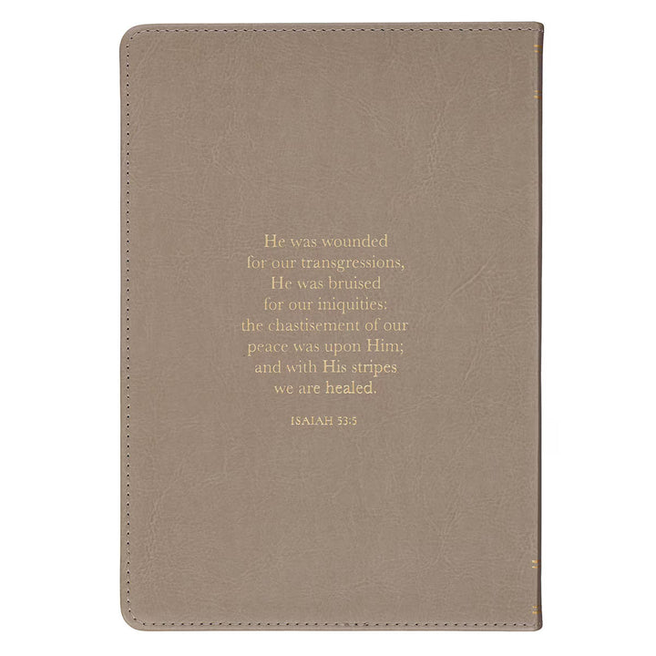 Amazing Grace Taupe Crown of Thorns Classic Faux Leather Journal - Isaiah 53:5