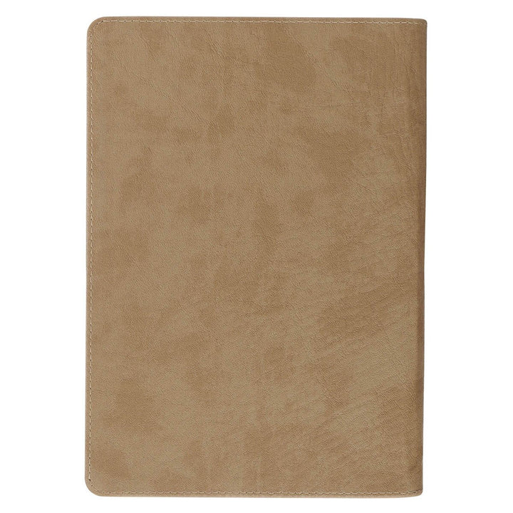 Be Strong and Courageous Lion Tan Faux Leather Journal with Zipper Closure - Joshua 1:9