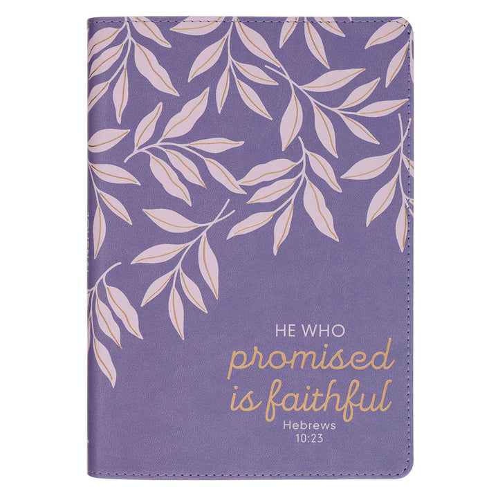 Faithful Promise Lavender Garden Faux Leather Classic Journal - Hebrews 10:23