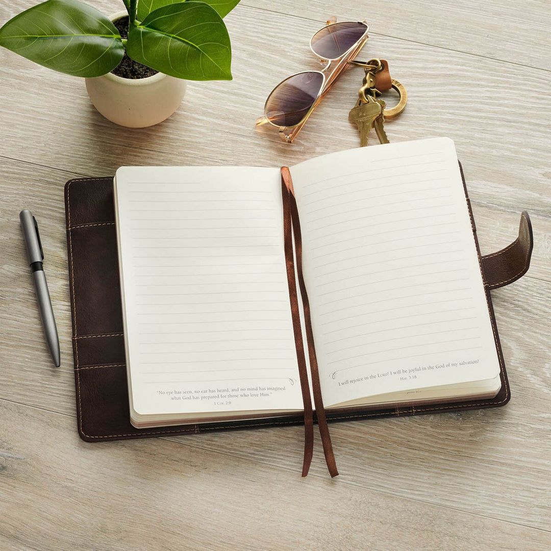 Man of God Espresso Brown Faux Leather Journal Cover with Magnetic Closure