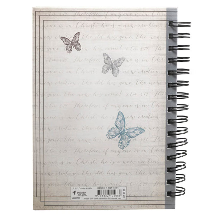 Made New Butterfly Large Hardcover Wirebound Journal - 2 Corinthians 5:17