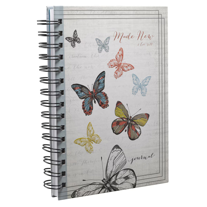 Made New Butterfly Large Hardcover Wirebound Journal - 2 Corinthians 5:17