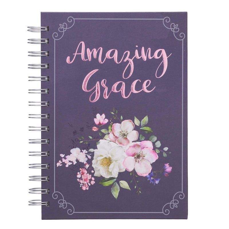 Amazing Grace Large Wirebound Journal in Purple