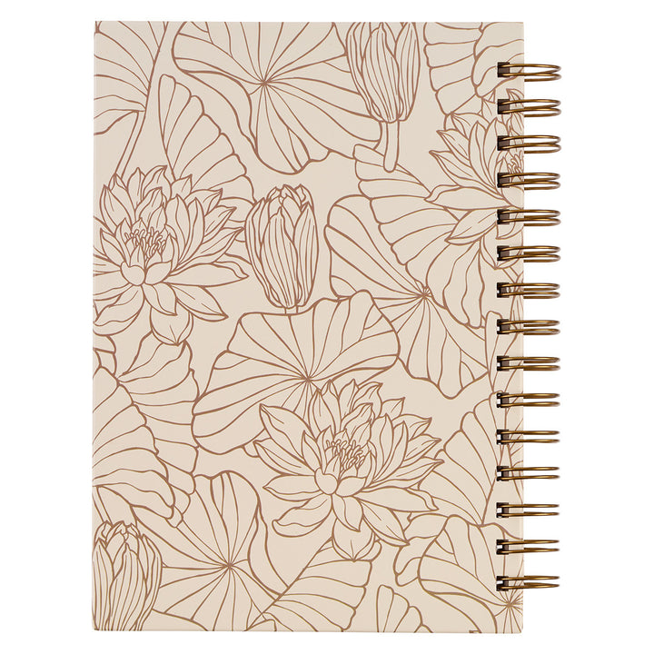 Give Thanks White and Gold Wire bound Journal - Psalm 106:1