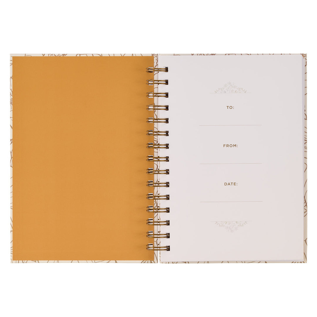 Give Thanks White and Gold Wire bound Journal - Psalm 106:1