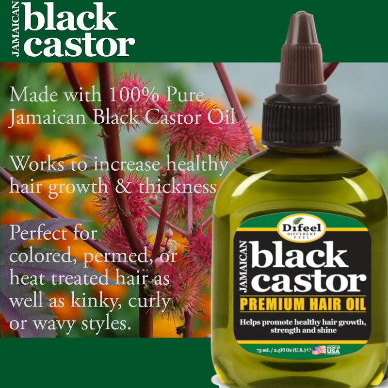 Difeel - Jamaican Black Castor Premium Hair Oil 2.5 oz.