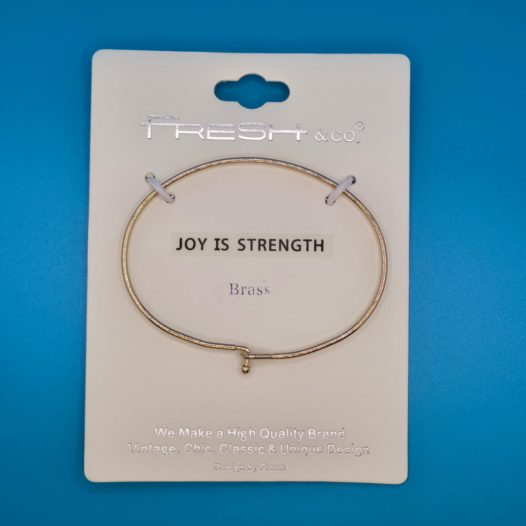 JOY IS STRENGTH Inspirational Message Bracelet Positive Message Engraved Thin Bangle - Jewelry (Copy)