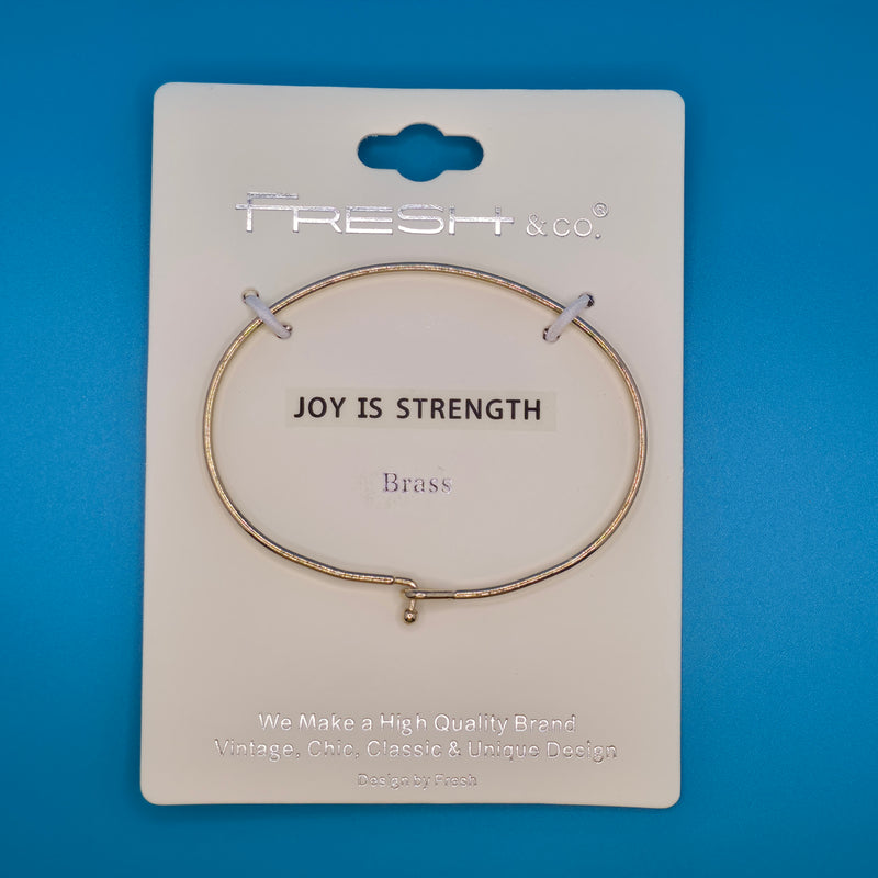 JOY IS STRENGTH Inspirational Message Bracelet Positive Message Engraved Thin Bangle - Jewelry (Copy)