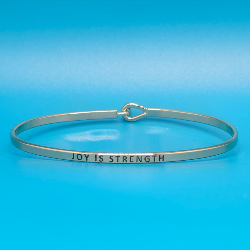 JOY IS STRENGTH Inspirational Message Bracelet Positive Message Engraved Thin Bangle - Jewelry (Copy)