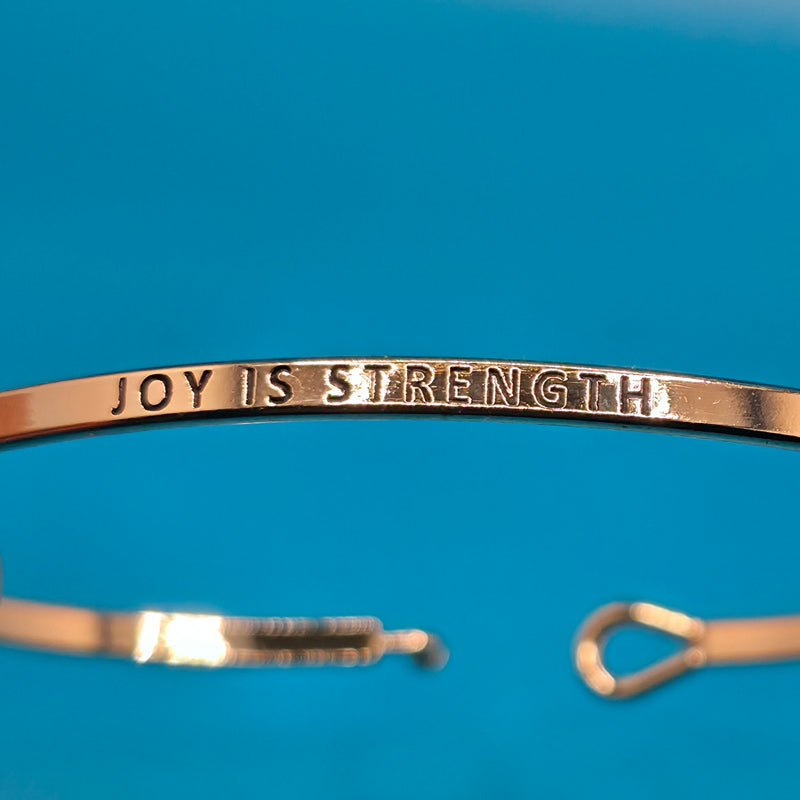 JOY IS STRENGTH Inspirational Message Bracelet Positive Message Engraved Thin Bangle - Jewelry (Copy)