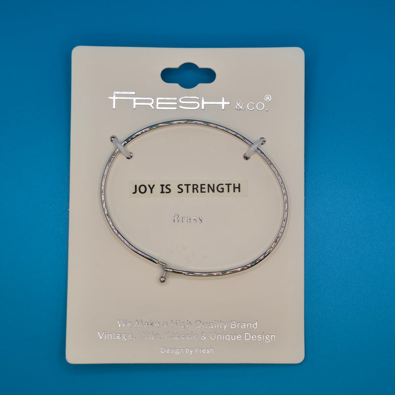 JOY IS STRENGTH Inspirational Message Bracelet Positive Message Engraved Thin Bangle - Jewelry (Copy)