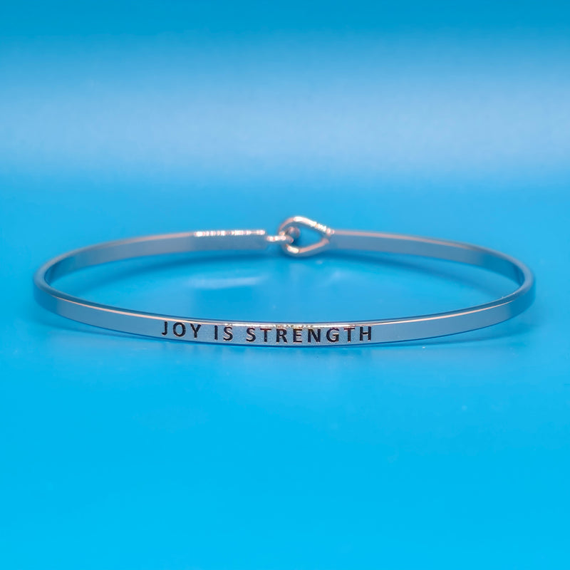 JOY IS STRENGTH Inspirational Message Bracelet Positive Message Engraved Thin Bangle - Jewelry (Copy)