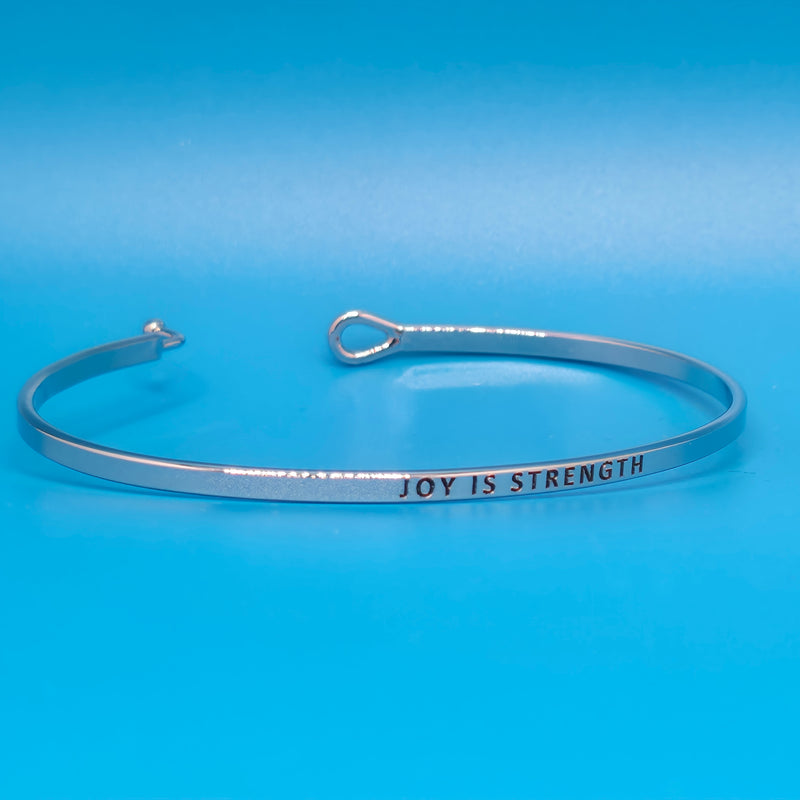JOY IS STRENGTH Inspirational Message Bracelet Positive Message Engraved Thin Bangle - Jewelry (Copy)