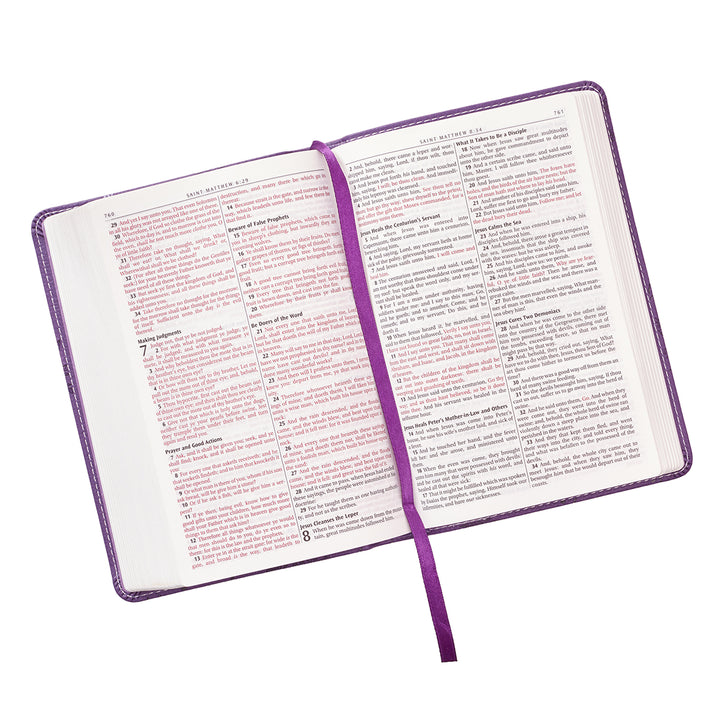 Purple Faux Leather Compact King James Version Bible