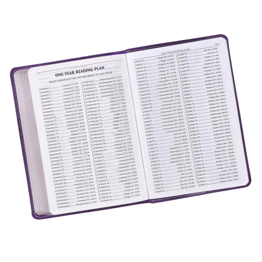 Purple Faux Leather Compact King James Version Bible