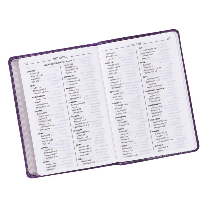Purple Faux Leather Compact King James Version Bible
