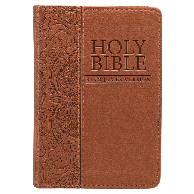 Toffee Brown Faux Leather King James Version Mini Pocket Bible