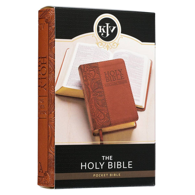 Toffee Brown Faux Leather King James Version Mini Pocket Bible