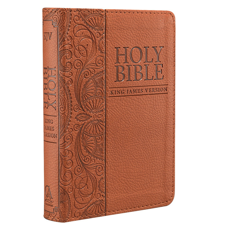 Toffee Brown Faux Leather King James Version Mini Pocket Bible