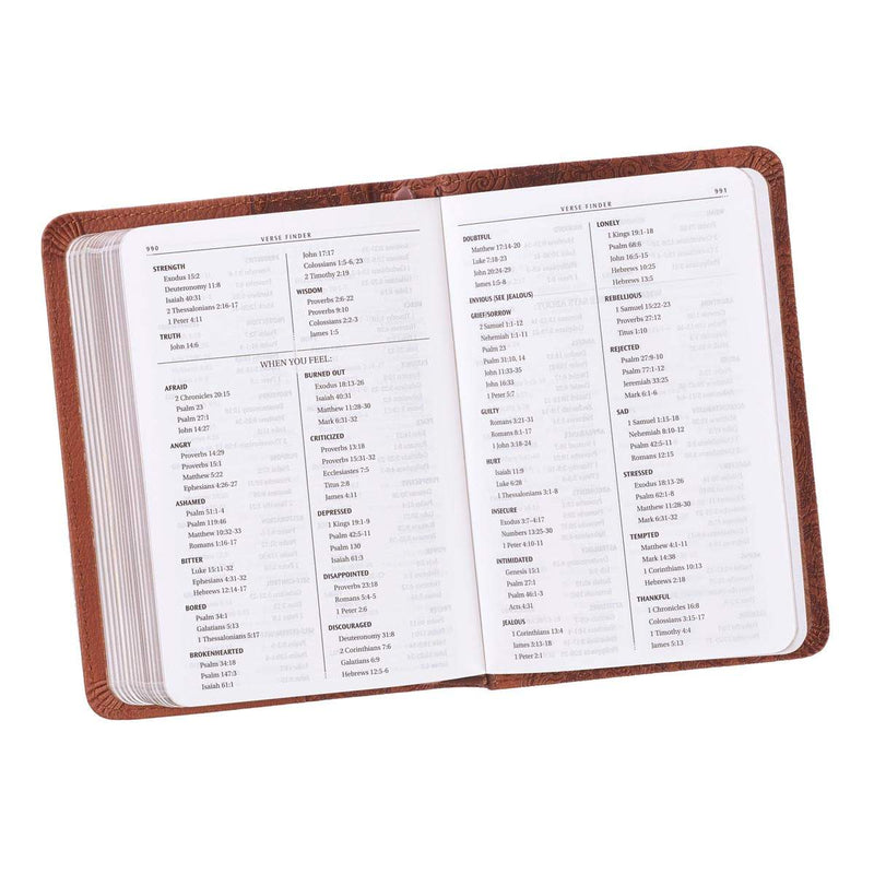 Toffee Brown Faux Leather King James Version Mini Pocket Bible