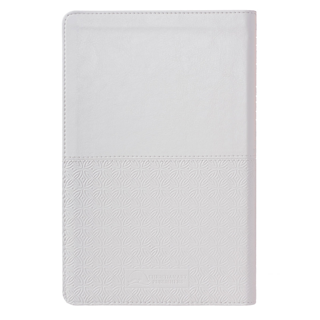 White Faux Leather King James Version Deluxe Gift Bible with Thumb Index