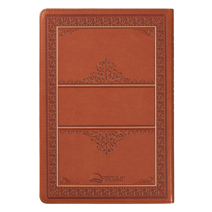 Saddle Tan Faux Leather Large Print Thinline King James Version Bible with Thumb Index