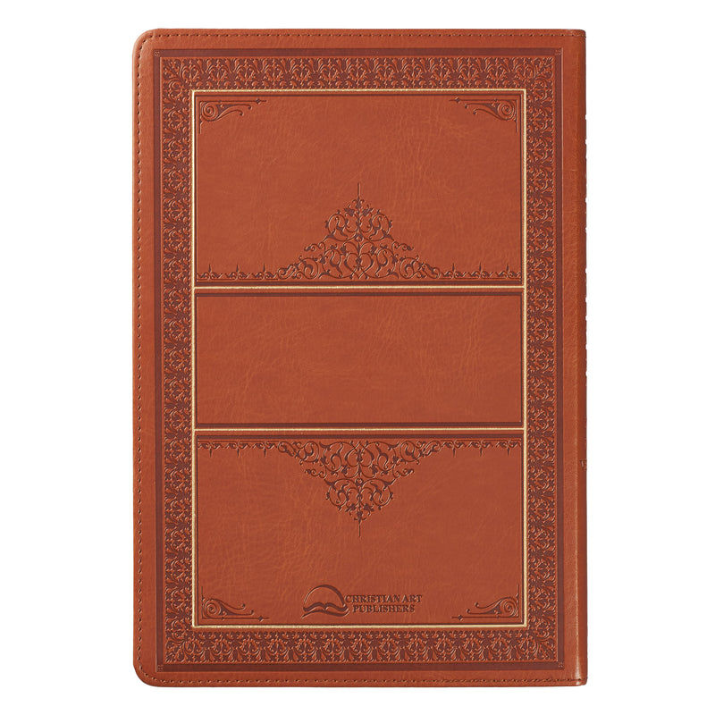 Saddle Tan Faux Leather Large Print Thinline King James Version Bible with Thumb Index