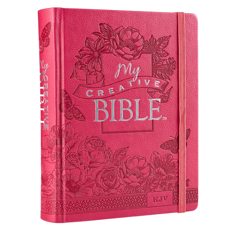 Bright Pink Faux Leather Hardcover KJV My Creative Bible