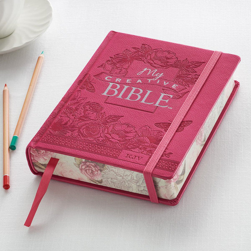 Bright Pink Faux Leather Hardcover KJV My Creative Bible