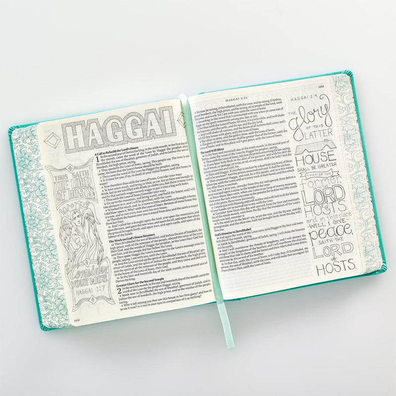 Teal Faux Leather Hardcover KJV My Creative Bible