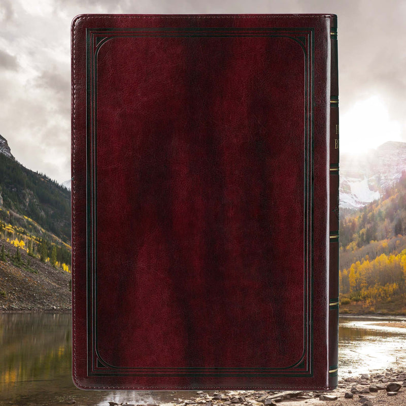 Burgundy Faux Leather Super Giant Print King James Version Bible with Thumb Index