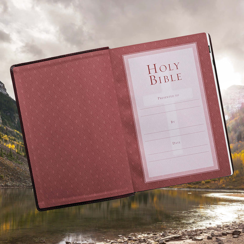 Burgundy Faux Leather Super Giant Print King James Version Bible with Thumb Index