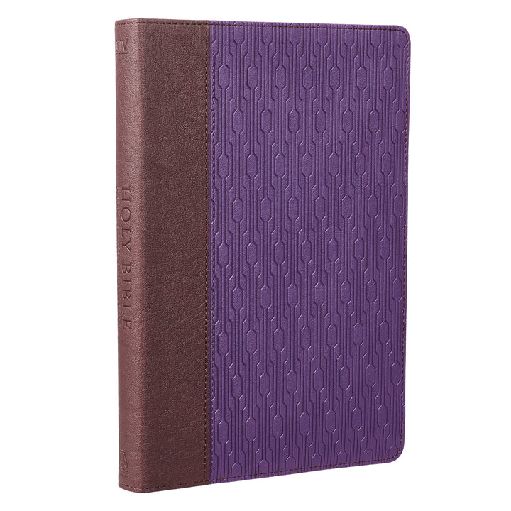 Purple and Brown Faux Leather Large Print Thinline KJV Bible